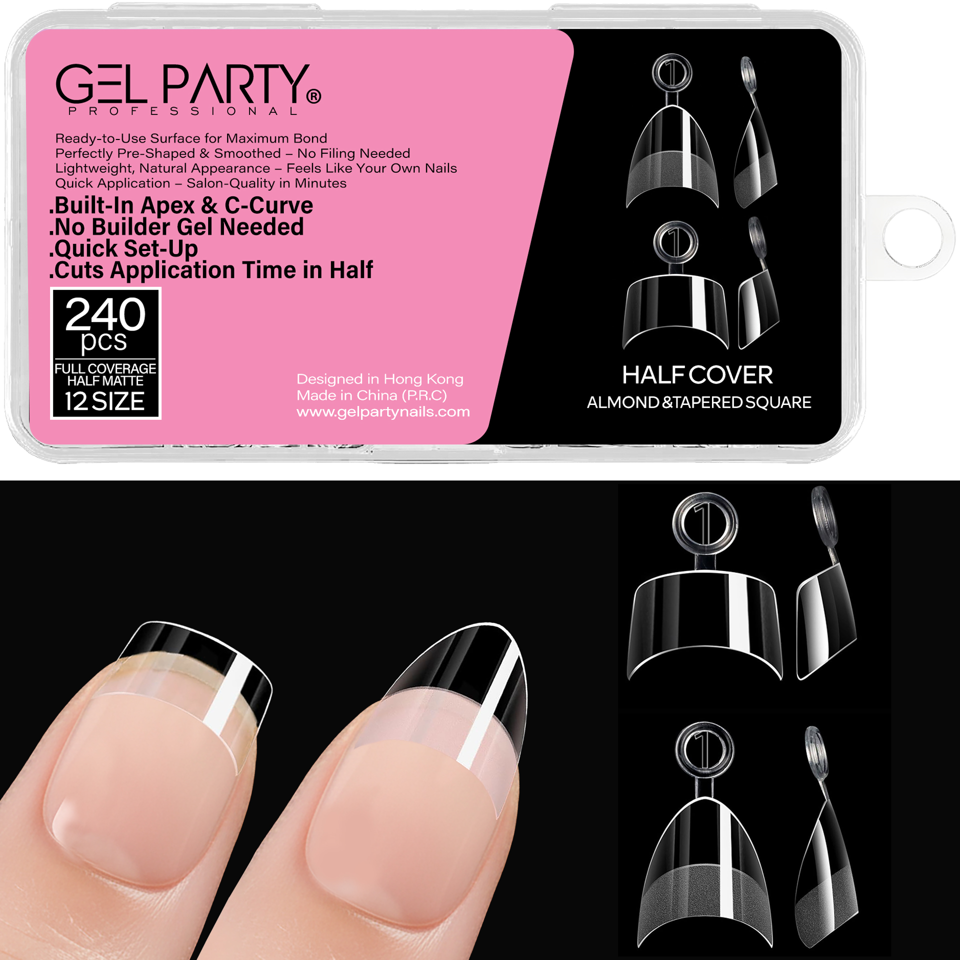 GELPARTY Soft Gel Half Cover Nail Tips